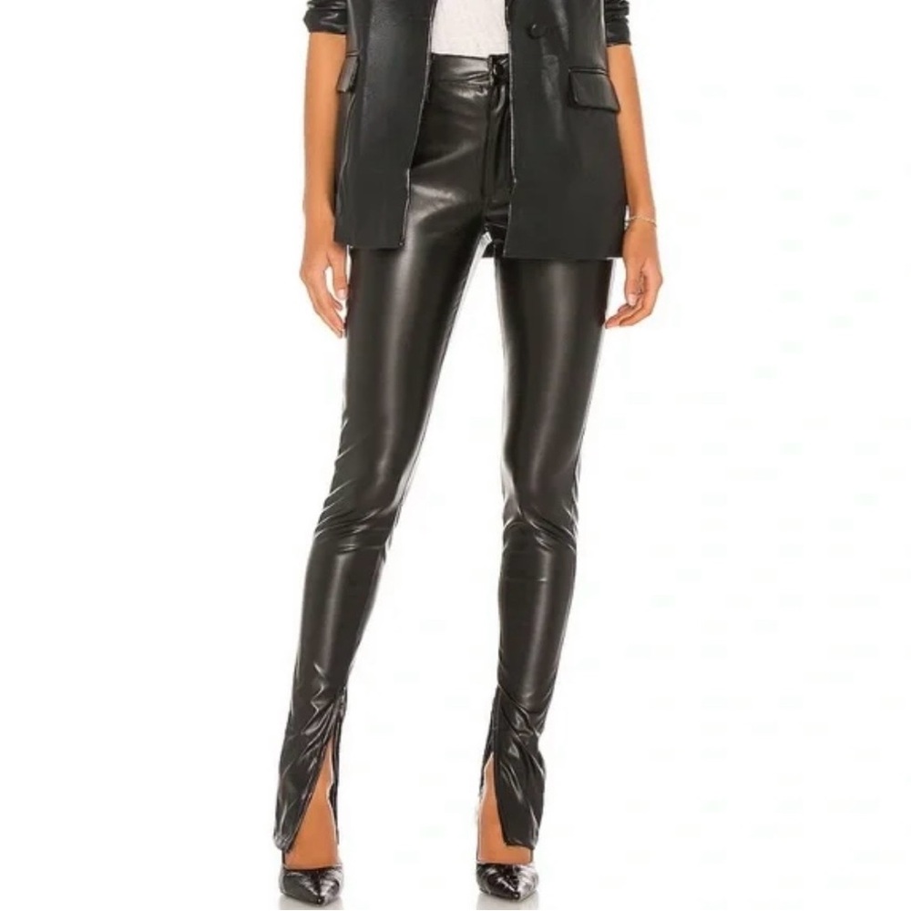 WeWoreWhat Stiletto Faux Leather Zip Pant Black Size 31 NWOT